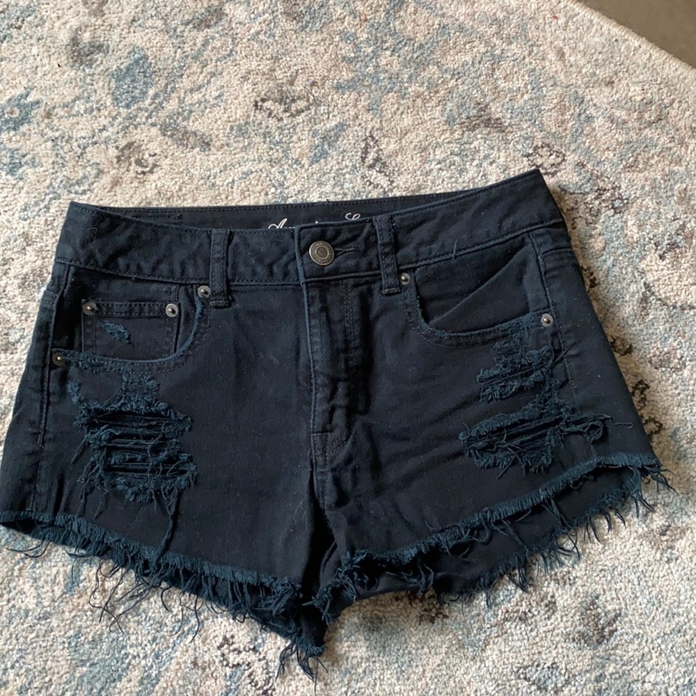 Black High Waisted Jean Shorts